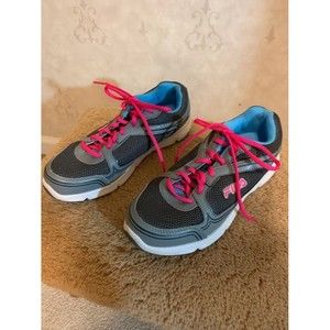 Fila Soar 2 Deluxe Running Sneaker Gray Blue Pink Women's Size 8.5